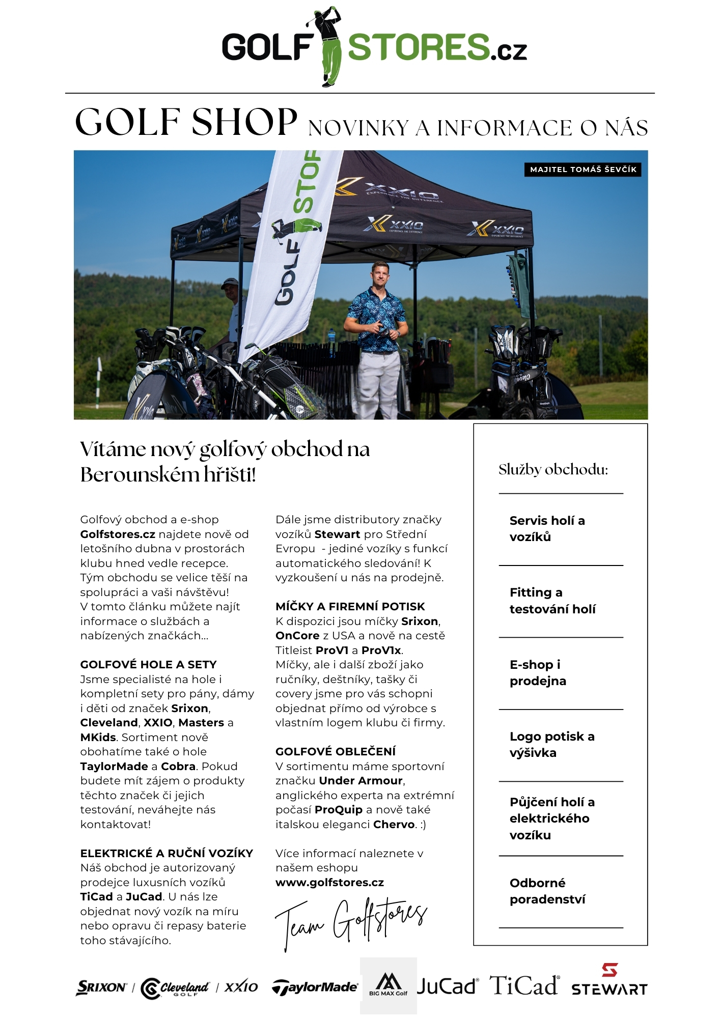 Noviny Golfstores.cz